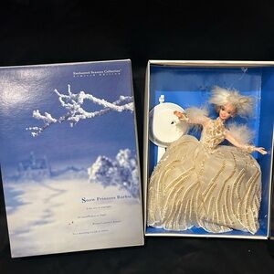 Barbie Snow Princess in White and Gold Gown